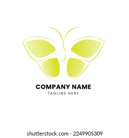 Butterfly conceptual simple logo. Vector illustration