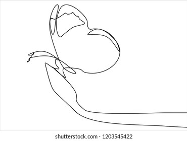 Butterfly. Continuous line