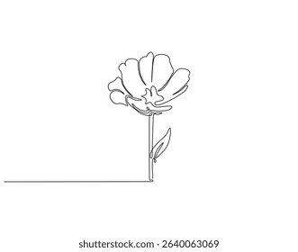Butterfly continuous line art. Butterfly one line drawing. Flying animal concept vector illustration