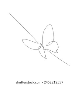 butterfly continuous line design. poem element continuous line illustration. vector lineart. monoline asset.