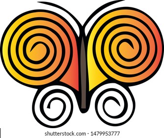 Butterfly continuous line drawing elements set isolated on white background for logo or decorative element. Vector illustration of different insect forms in trendy outline style.