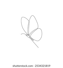 modelo de desenho de linha contínua borboleta bom para o uso da celebração. ilustração de elemento de linha contínua. vetor lineart. ativo monoline.