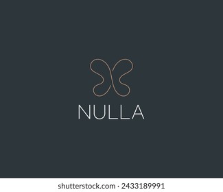Un logotipo de línea continua de mariposa. Salón de belleza universal spa cosméticos icono premium. Logotipo de boutique de joyería. Ilustración vectorial.