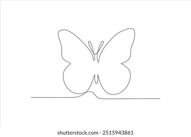 butterfly continuous line vector illustration	