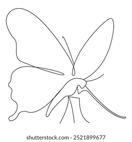 Mariposa continua una línea de arte con fondo blanco y negro