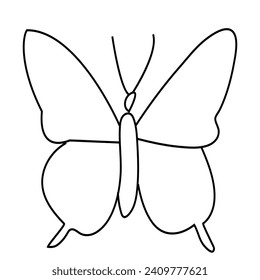 Schmetterling, kontinuierliches, einzeiliges Zeichenelement einzeln auf weißem Hintergrund 
Vektorgrafik in einer einzigen Zeile
