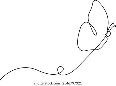 Butterfly Continuous One Line Drawing