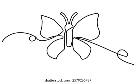 butterfly continuous one line drawing