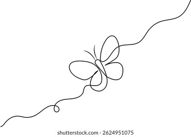 Schmetterling kontinuierliche einzeilige Zeichnung minimalistisch einzigartige Vektorgrafik 
