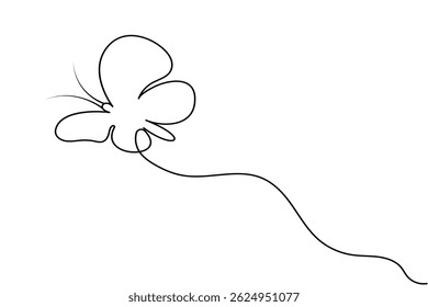 Borboleta contínua um desenho de linha ilustração vetor única minimalista 
