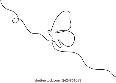 Butterfly continuous one line drawing minimalist unique vector illustration 

