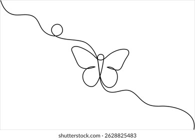 Butterfly continuous one line drawing minimalist unique vector illustration 
