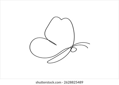 Butterfly continuous one line drawing minimalist unique vector illustration 
