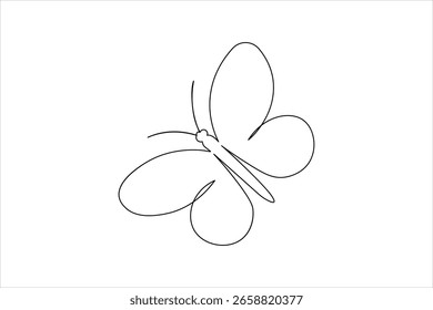  Borboleta contínua uma linha desenhando fundo branco