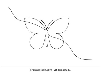  Butterfly continuous one line drawing white background