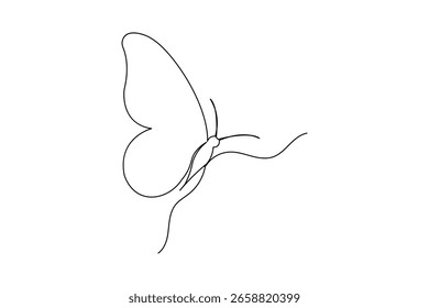 Mariposa continua una línea de dibujo de fondo blanco