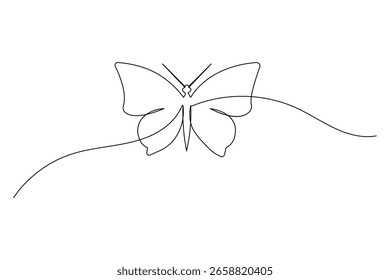  Borboleta contínua uma linha desenhando fundo branco