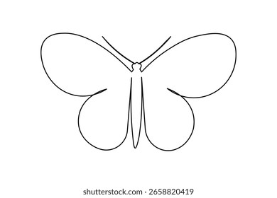  Mariposa continua una línea de dibujo de fondo blanco