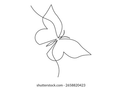  Butterfly continuous one line drawing white background