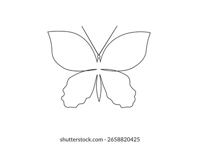  Butterfly continuous one line drawing white background