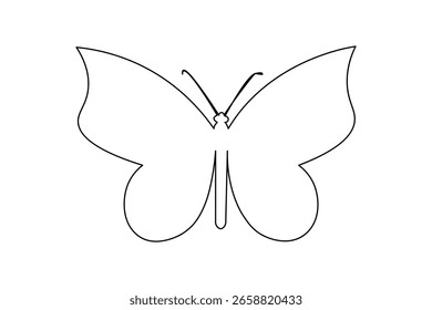  Mariposa continua una línea de dibujo de fondo blanco