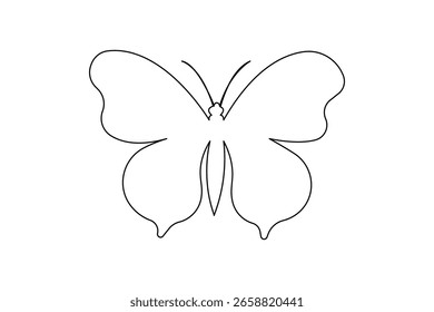  Mariposa continua una línea de dibujo de fondo blanco