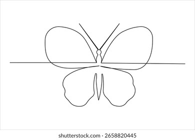  Butterfly continuous one line drawing white background