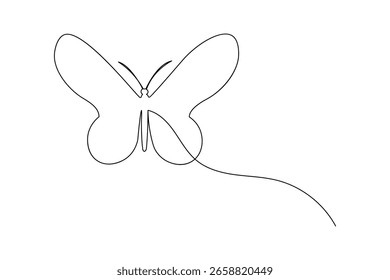  Butterfly continuous one line drawing white background