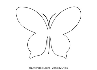  Mariposa continua una línea de dibujo de fondo blanco