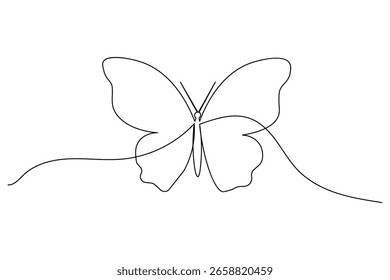 Mariposa continua una línea de dibujo de fondo blanco