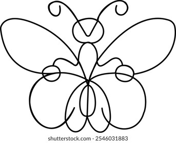 Butterfly continuous single line art