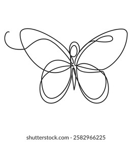 Butterfly continuous single line art