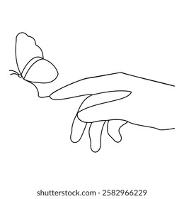 Butterfly continuous single line art