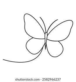 Butterfly continuous single line art