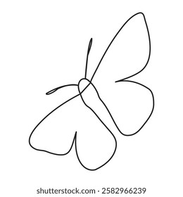 Butterfly continuous single line art
