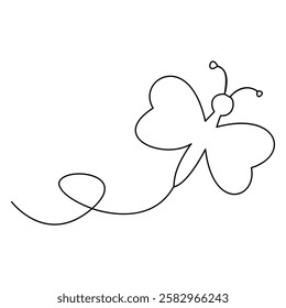Butterfly continuous single line art