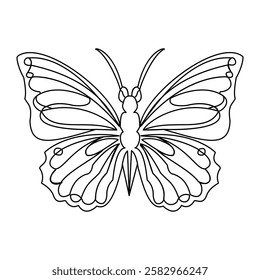 Butterfly continuous single line art