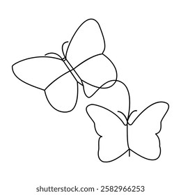 Butterfly continuous single line art