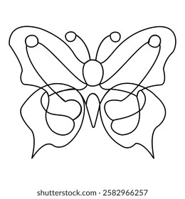 Butterfly continuous single line art