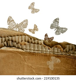 butterfly corrugated cardboard. Vector