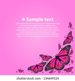 butterfly cover red background,  Vector illustration