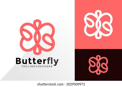 Diseño de logotipo creativo de mariposa, diseño de logotipos abstractos para plantillas
