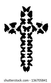 butterfly cross silhouette