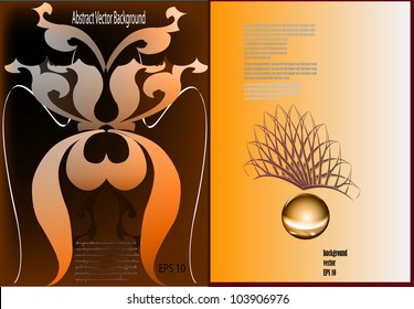 The butterfly and a crown. A vector template of the brochure for business. EPS 10. A vector