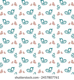 Butterfly cunning trendy multicolor repeating pattern vector illustration background design