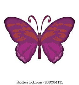 butterfly cut out of paper on full color. Abstract design. Vector illustration.