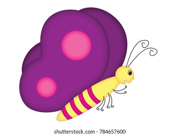 Butterfly cute cartoon.
