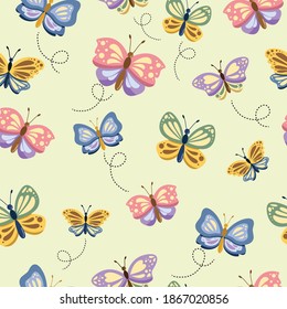 Butterfly Cute Cartoon Seamless Pattern