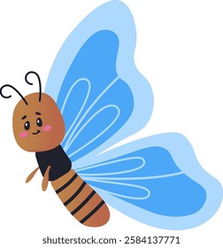 Butterfly Cute Character Vector Illustration