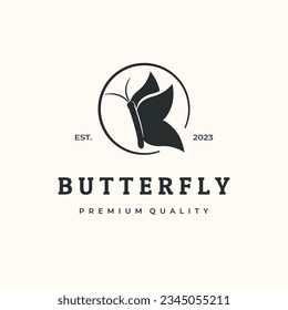 butterfly cute evolve  vintage logo vector minimalist illustration design,  butterfly bug logo design